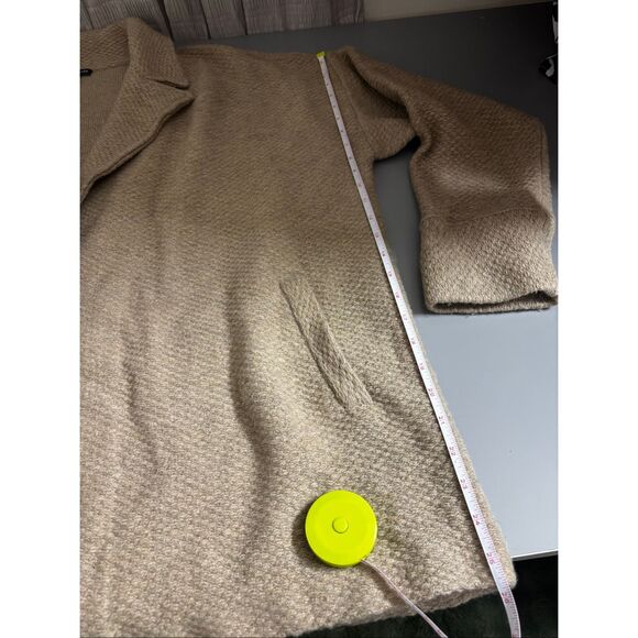 Eileen fisher textured wool knit sweater jacket camel size XL pockets single but - Picture 8 of 10